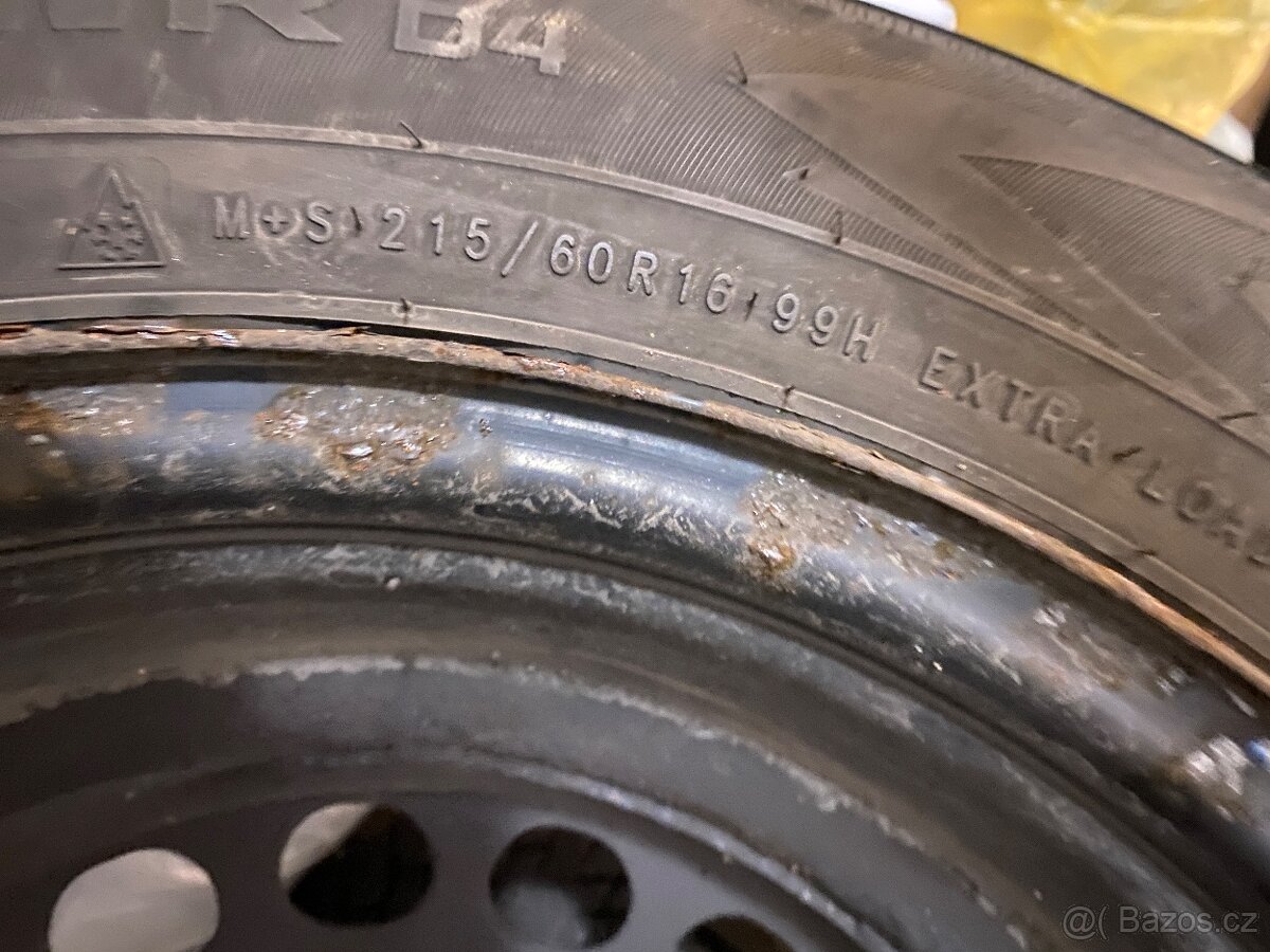 Plechové disky 16” 5x112 a zimní pneu 215/60/R16 - 4