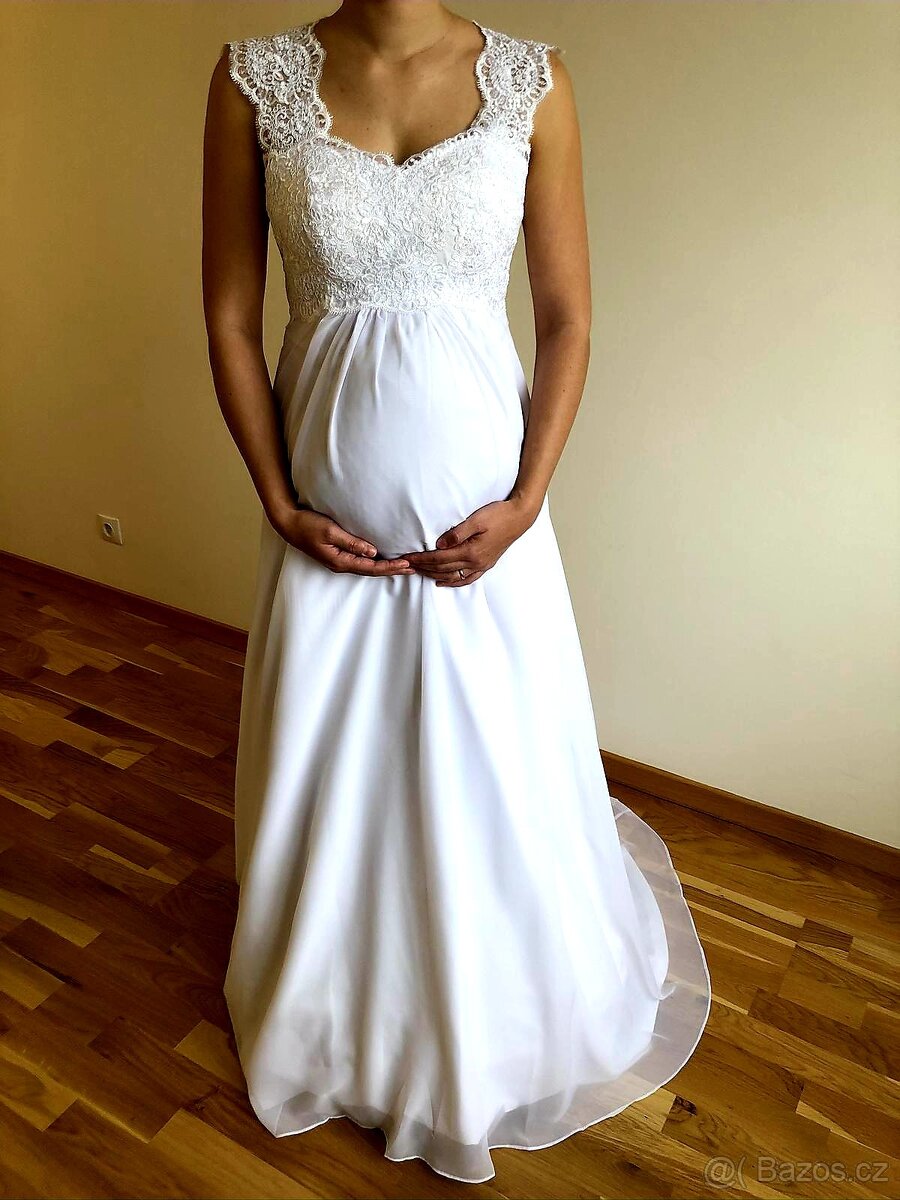 Nové těhotenské svatební šaty l-XXL - 4