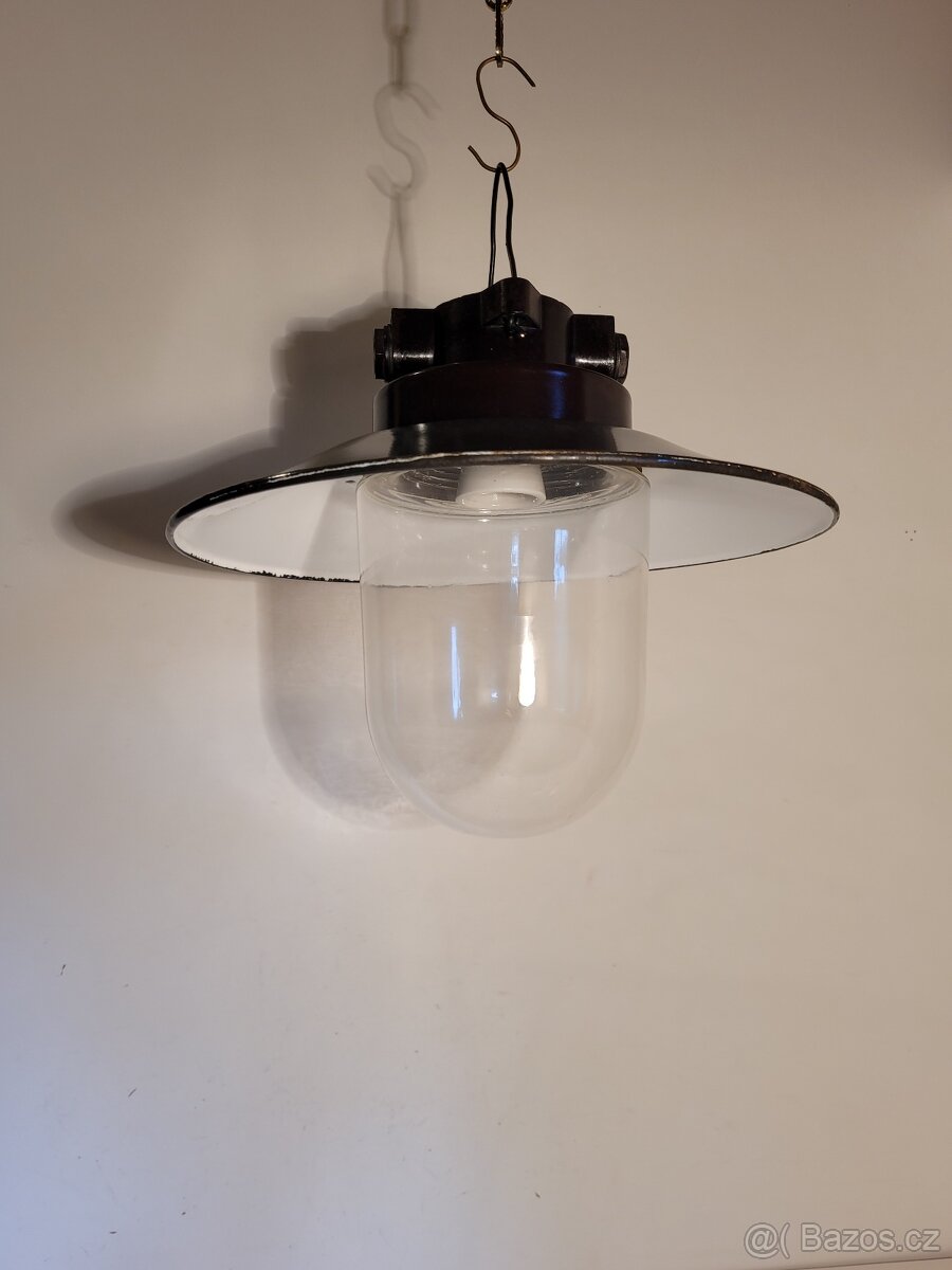 industriální bakelitová lampa, lustr, až 3 ks - 4