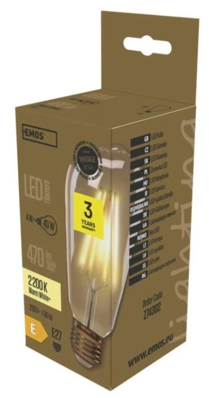 LED žárovka Vintage Edison 4W E27 470 lm teplá bílá - 4