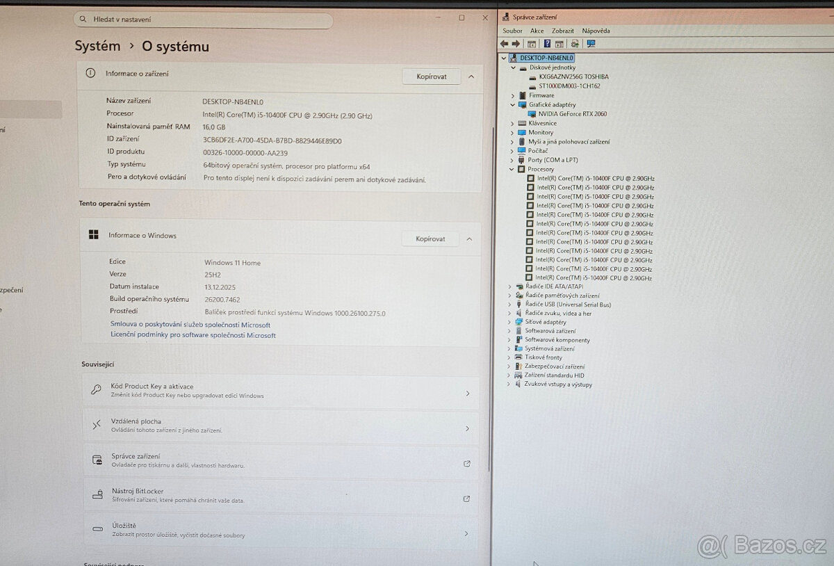Intel Core i5 10400, 16GB RAM, RTX2060, NVMe - 4
