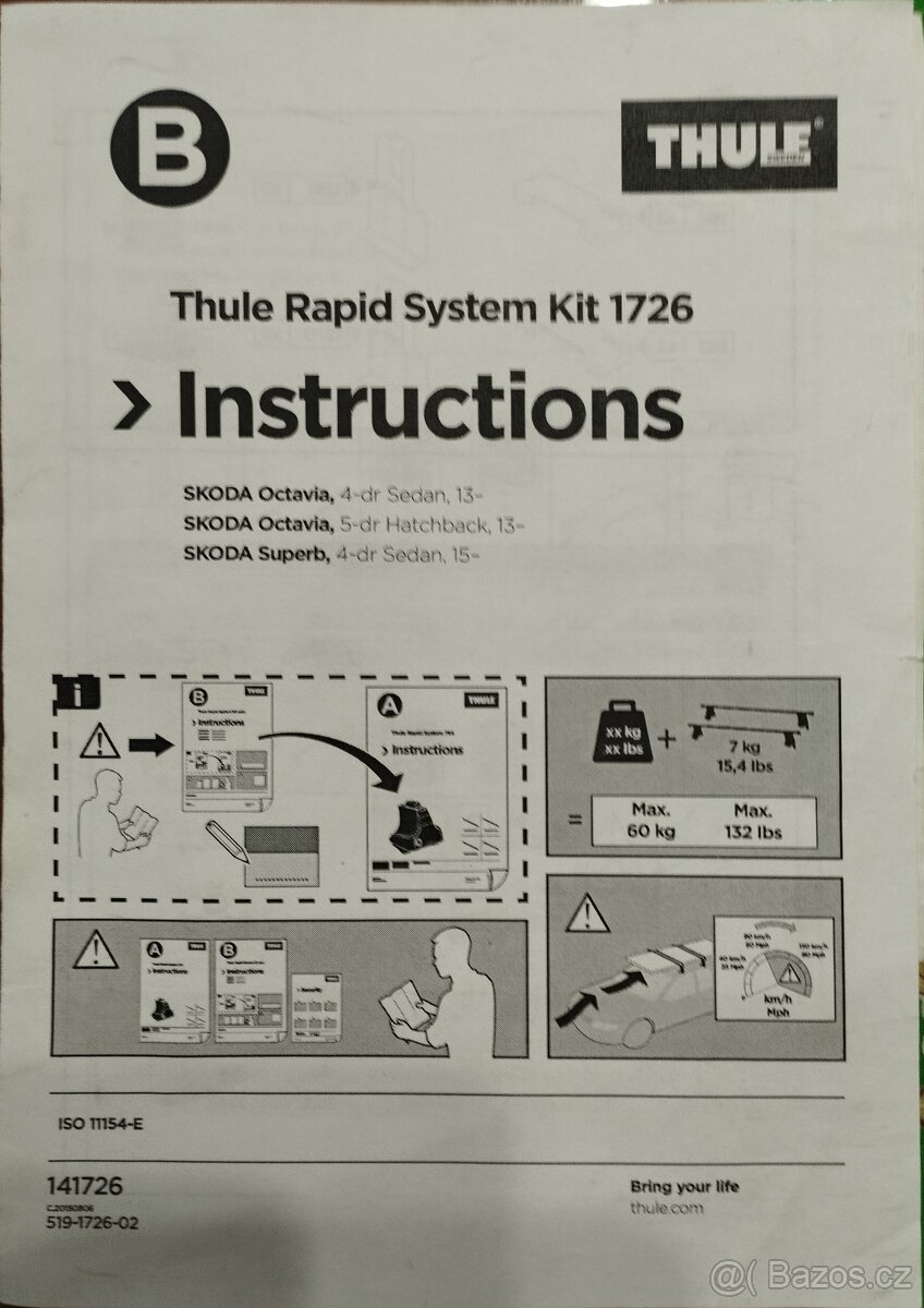 prodám hliníkové příčníky Thule - 4