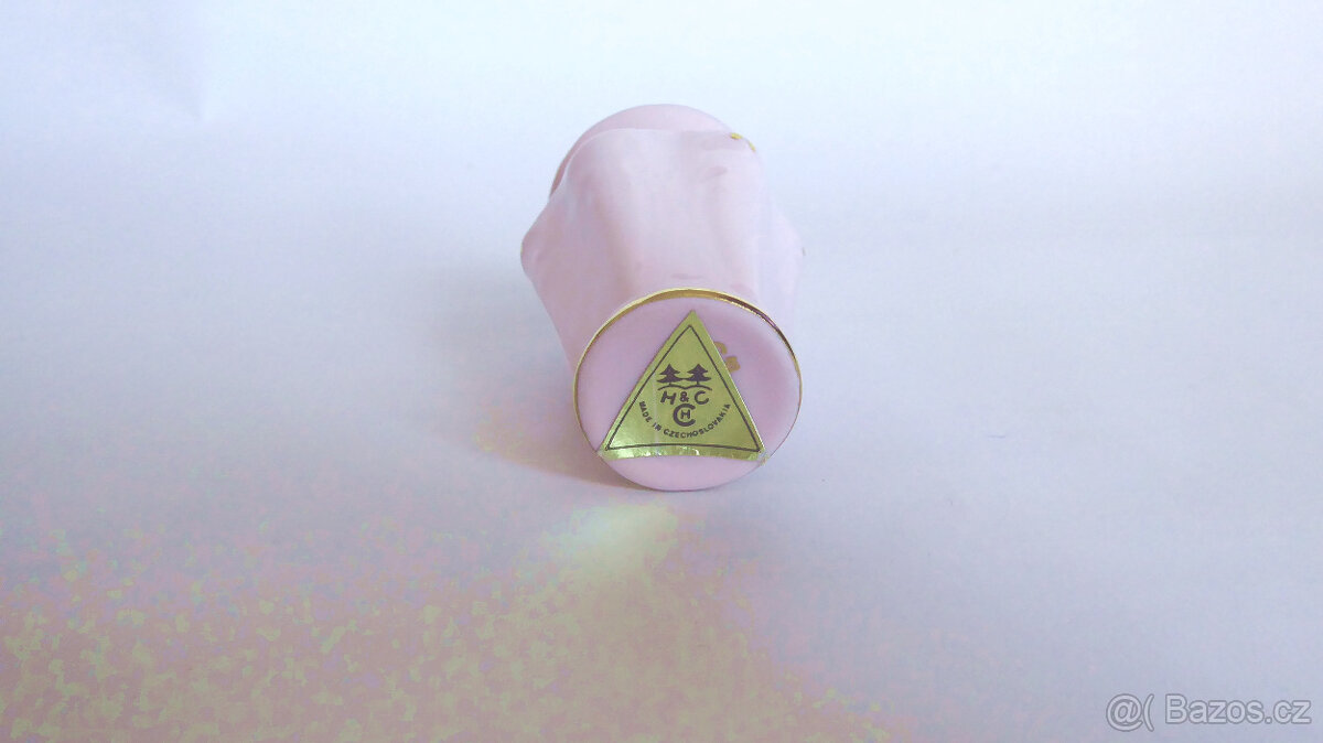 992_ Vázička, růžový porcelán, retro, cca 1980 - 4