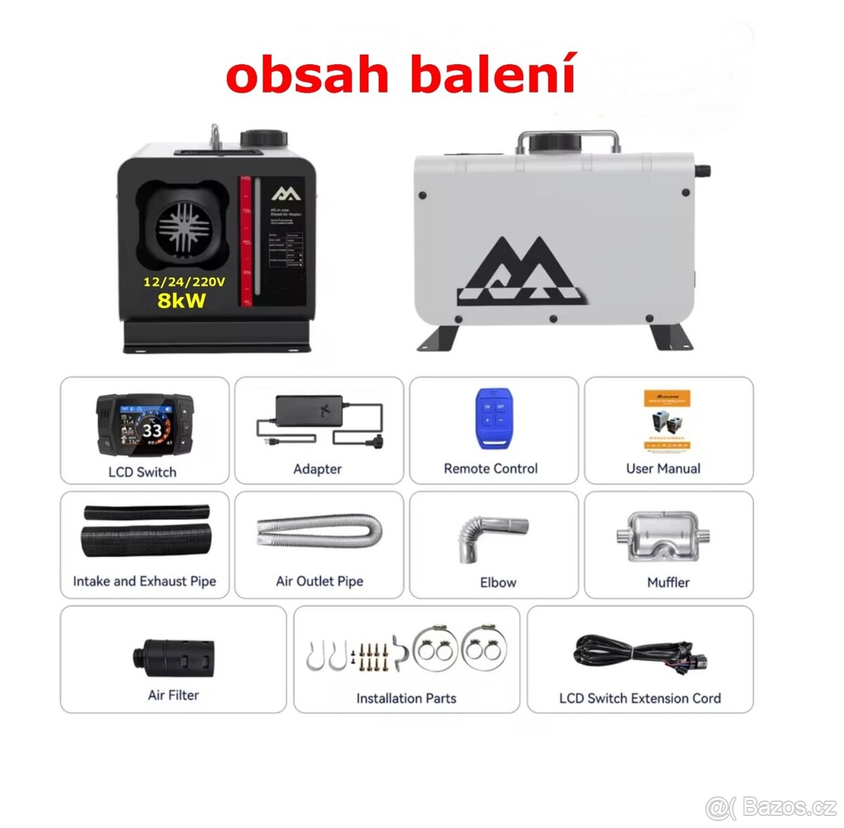 Naftové topení 2026 (Webasto) 8kW 12/24/220V, CZ návod - 4