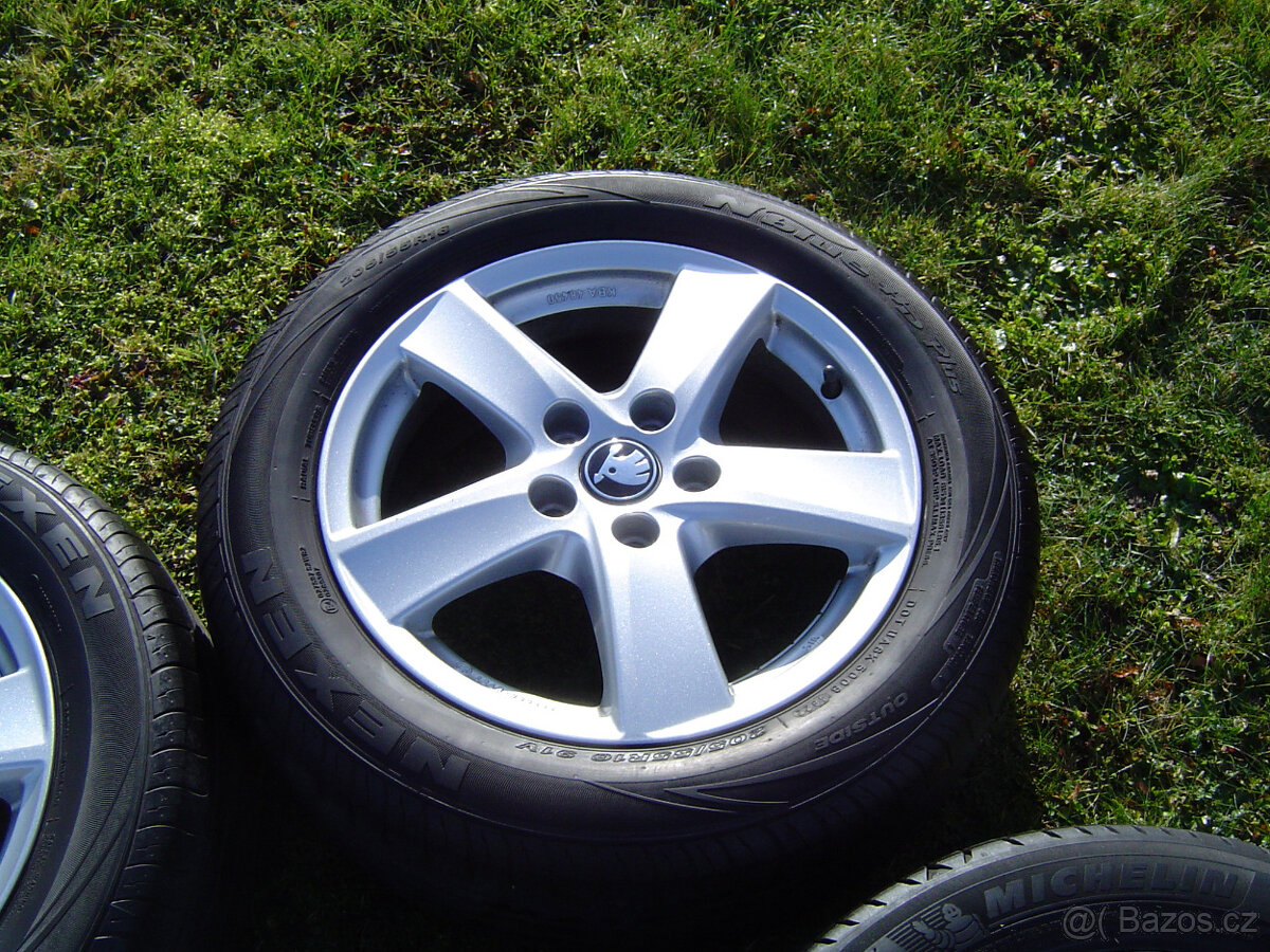 4XLETNÍ HLINÍKOVÁ KOLA ŠKODA OCTAVIA III,II 205/55 R16 .. - 4