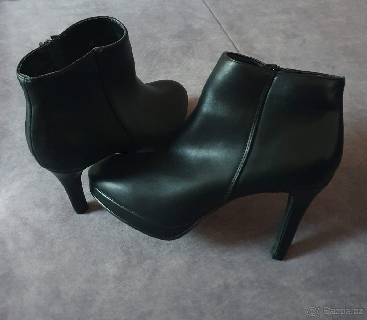 Bodyflirt černé kotníkové koženkové kozačky, vel. 40 - 4