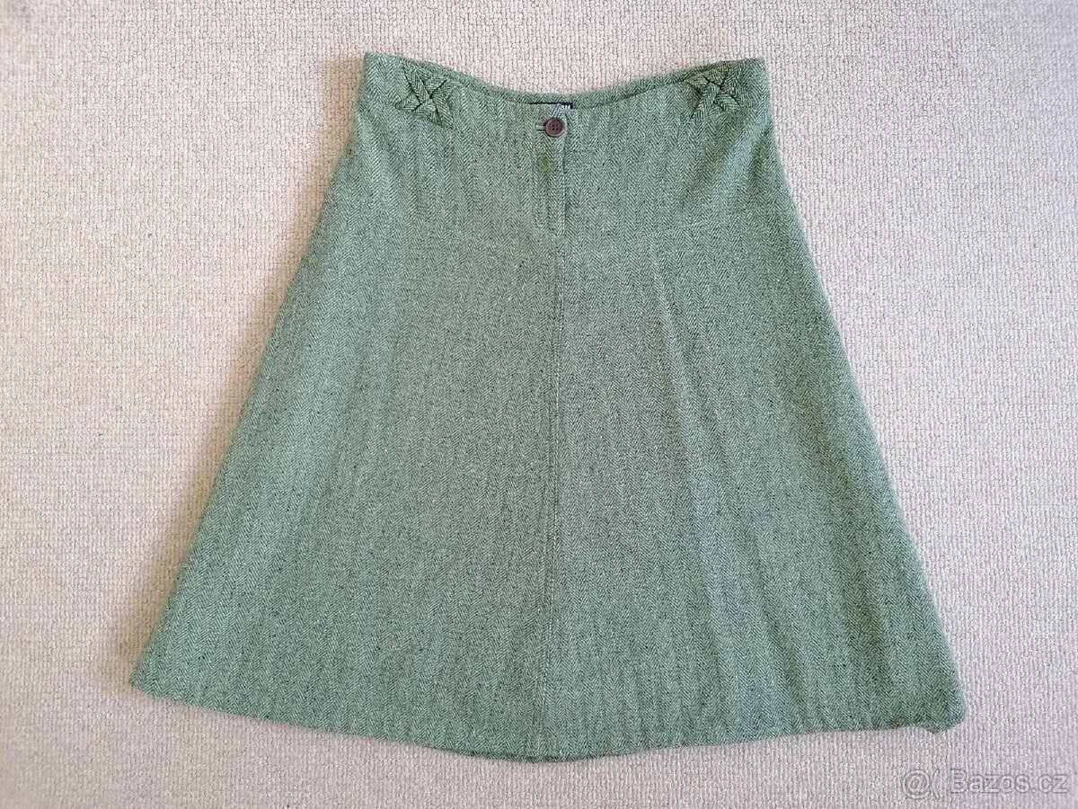 Nová zelená vlněná sukně H&M, v. 40 - 4