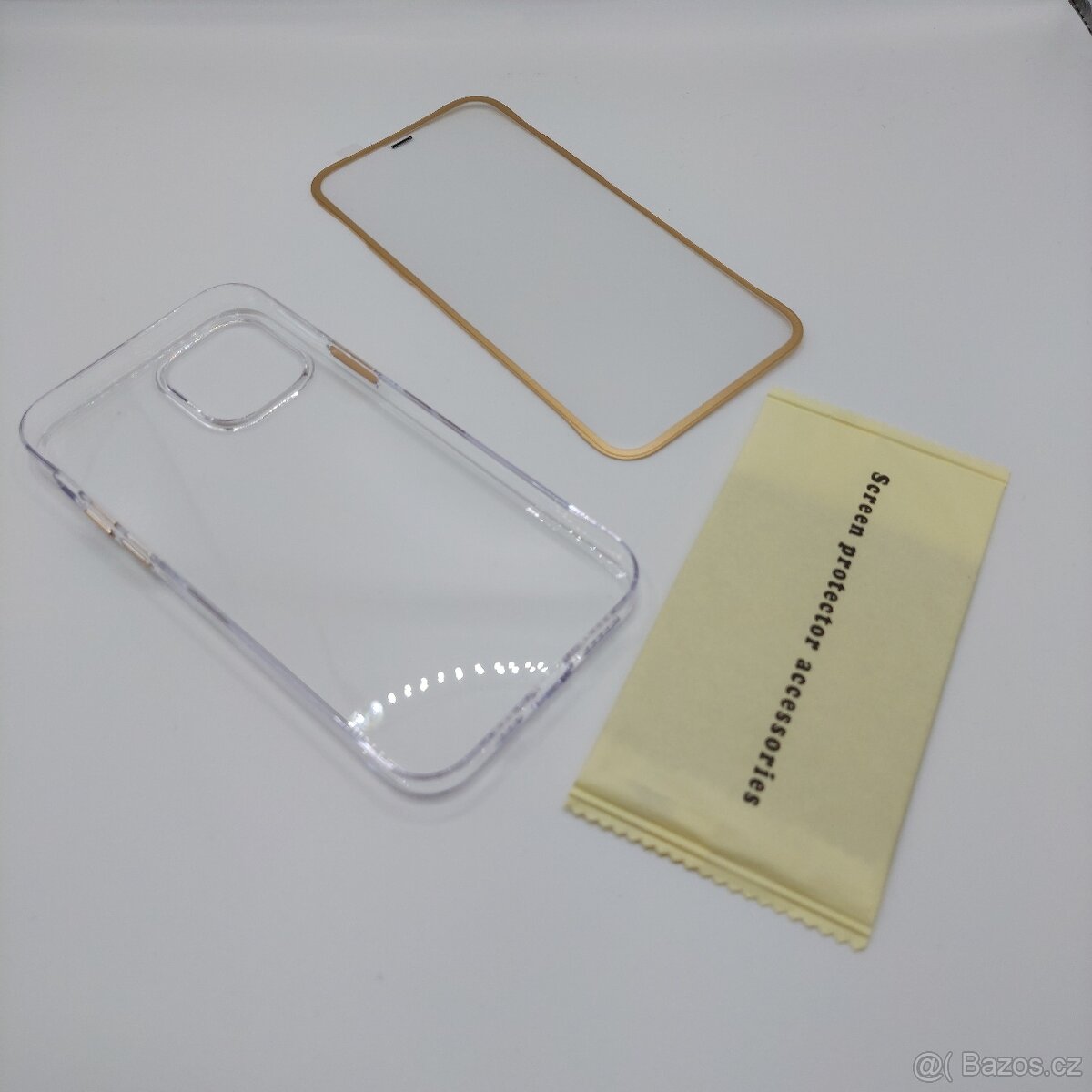 iPhone 12/12Pro zadní kryt + ochranné sklo (zlatá) 12ks nové - 4