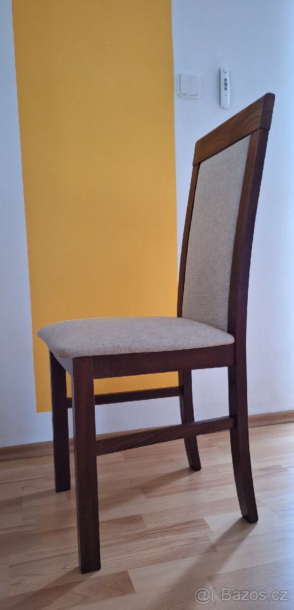 Kvalitní dřevěné čalouněné židle 2 ks - 4