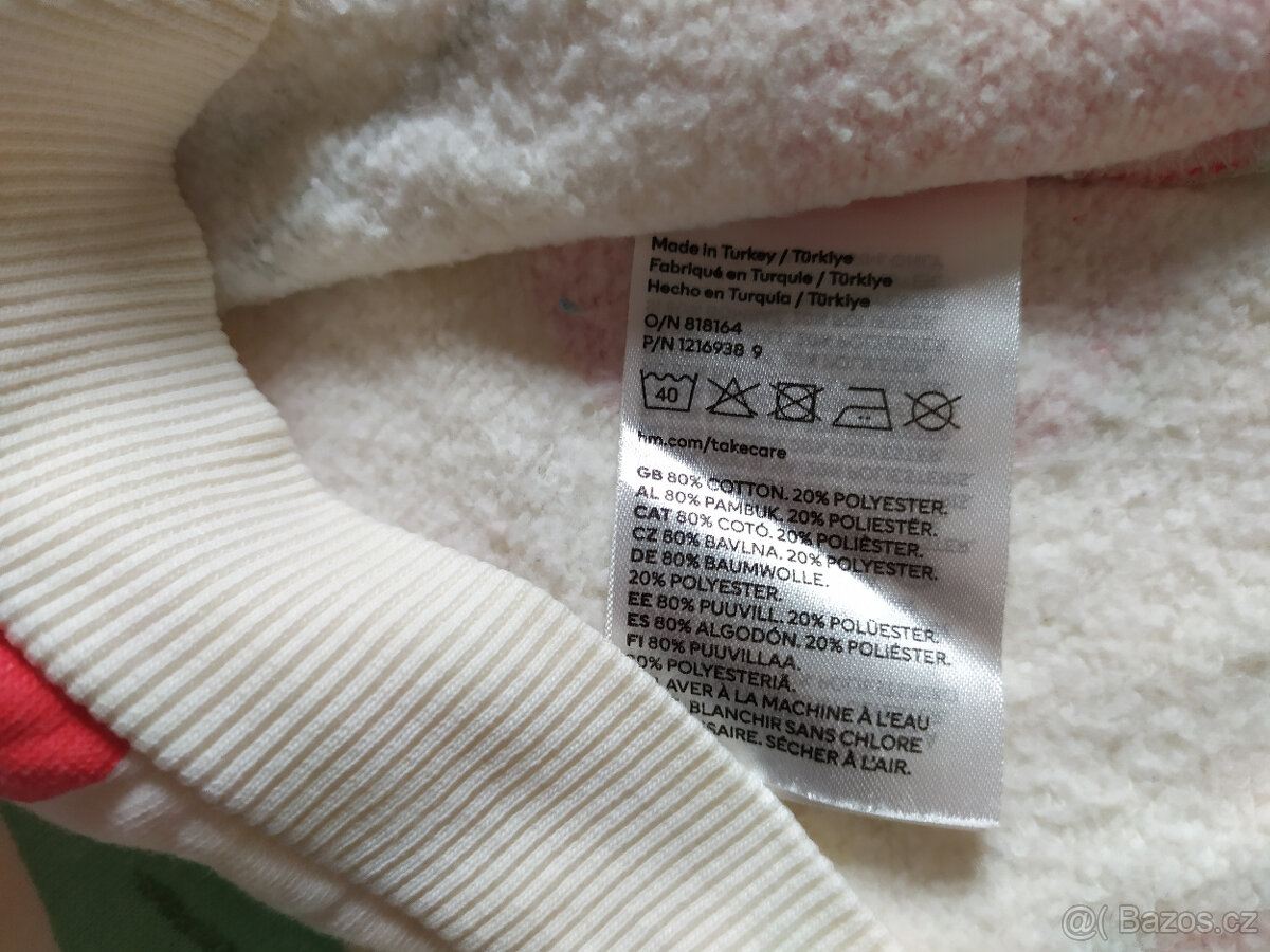 Dívčí mikina, třešně, H&M, vel. 122/128 - 4