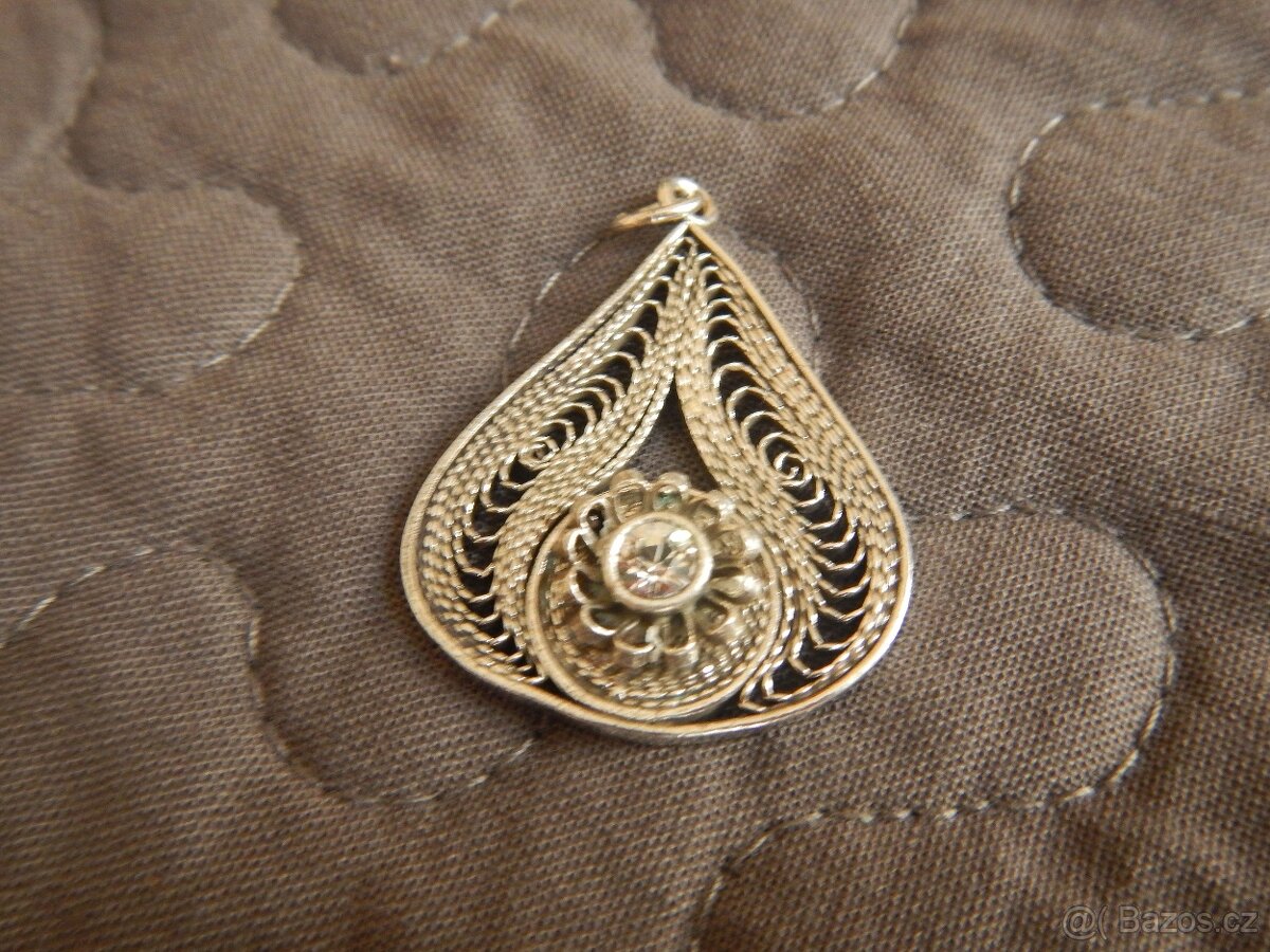 přívešek slza filigrán - 4