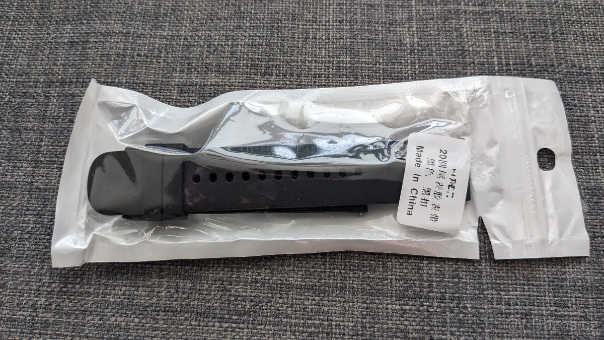 Nový silikonový řemínek 20mm - černý/šedivý - 4