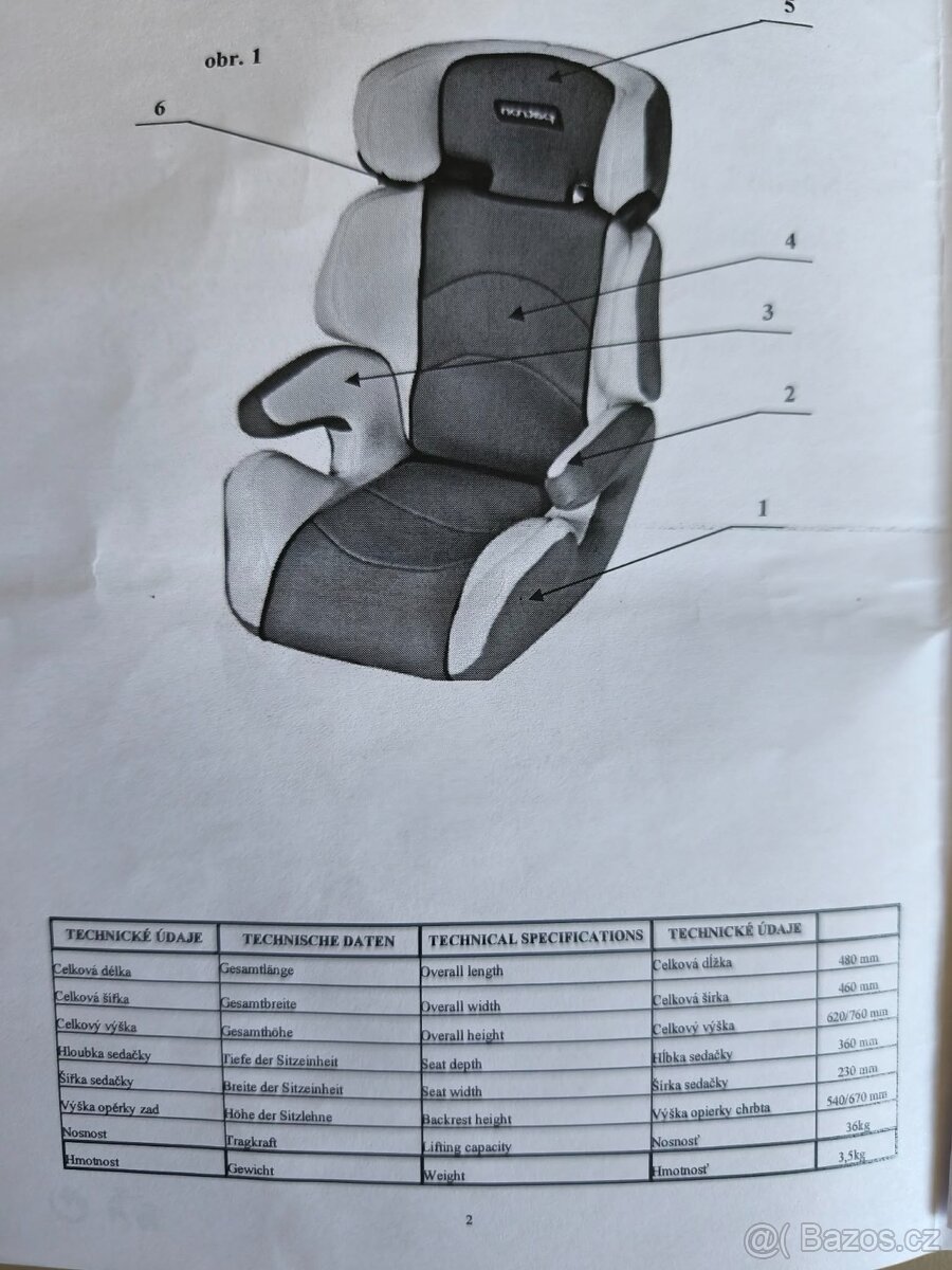 autosedačka + podsedák 15-36 kg - 4