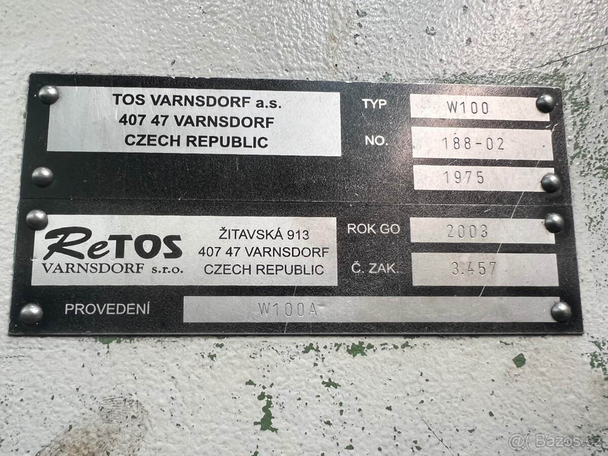 TOS horizontální vyvrtávačka W 100 A - 4