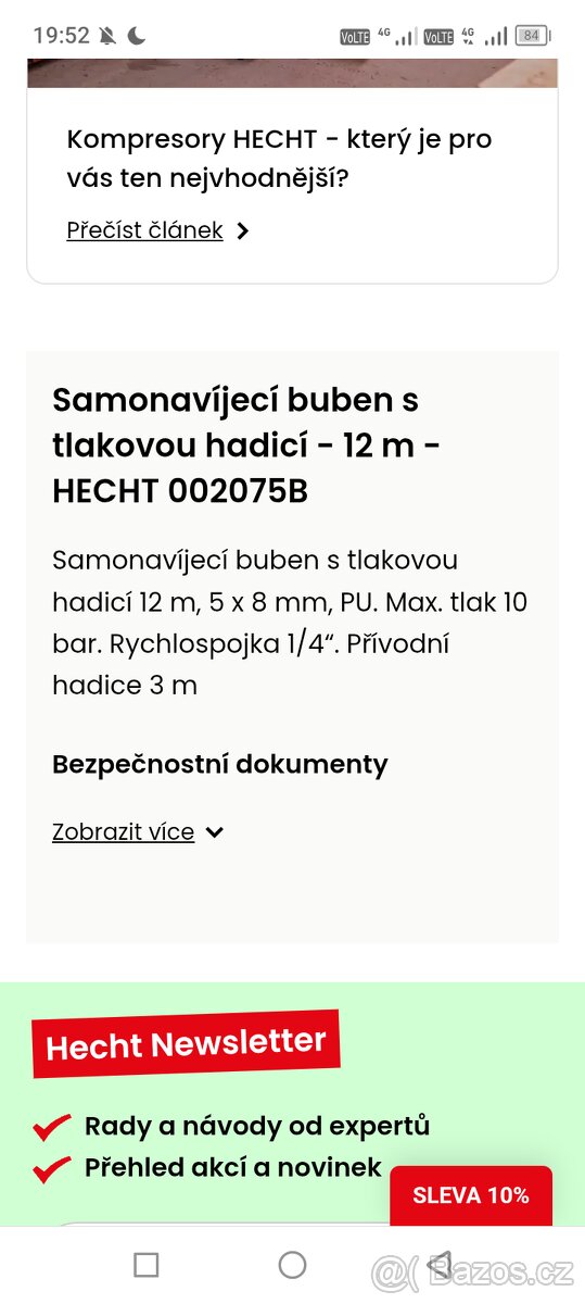 Kompresor a vzduchová hadice s navijákem - 4