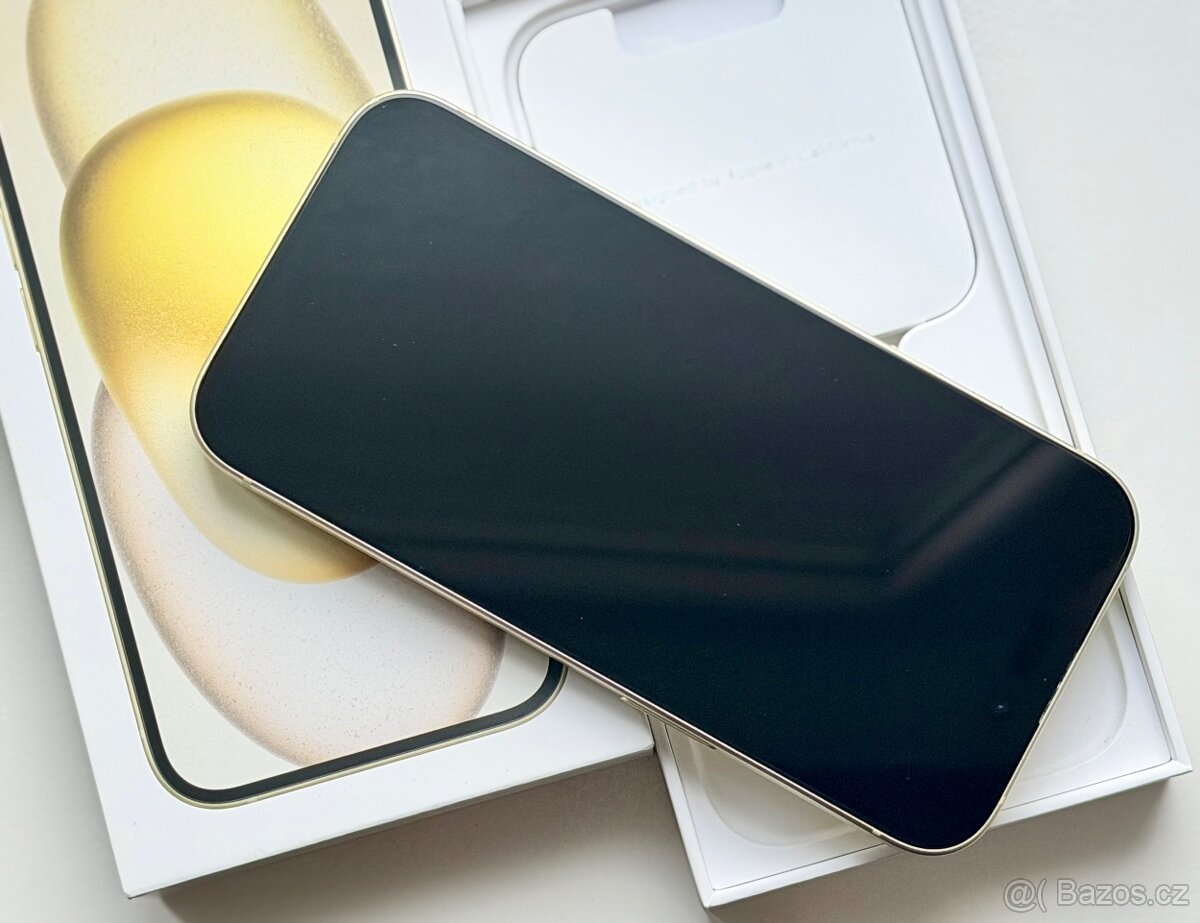 iPhone 15 Yellow BATERIE 100% TOP - 4