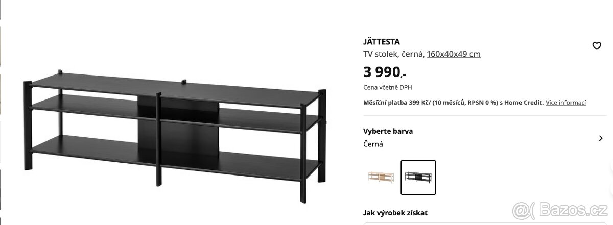 Skleněný televizní stolek (Ikea) - 4