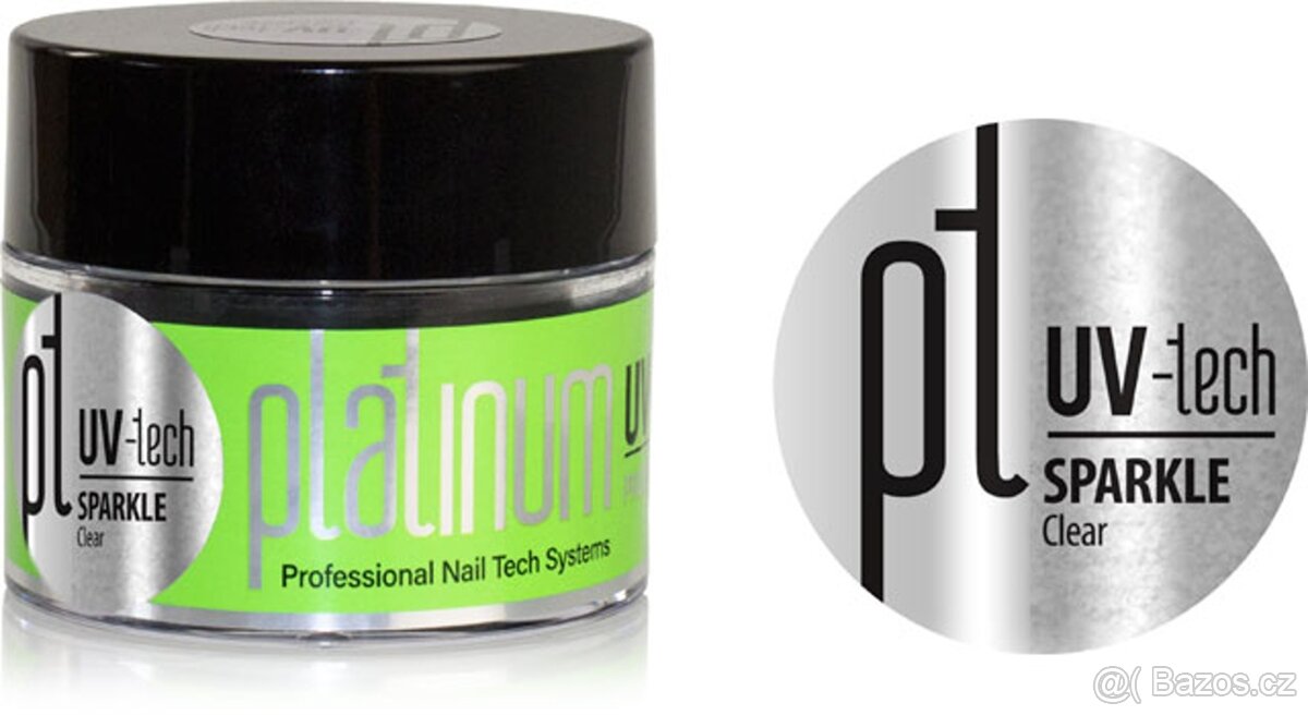 UV-LED PLATINUM Modelážní Gel SPARKLE Clear 50g - 4