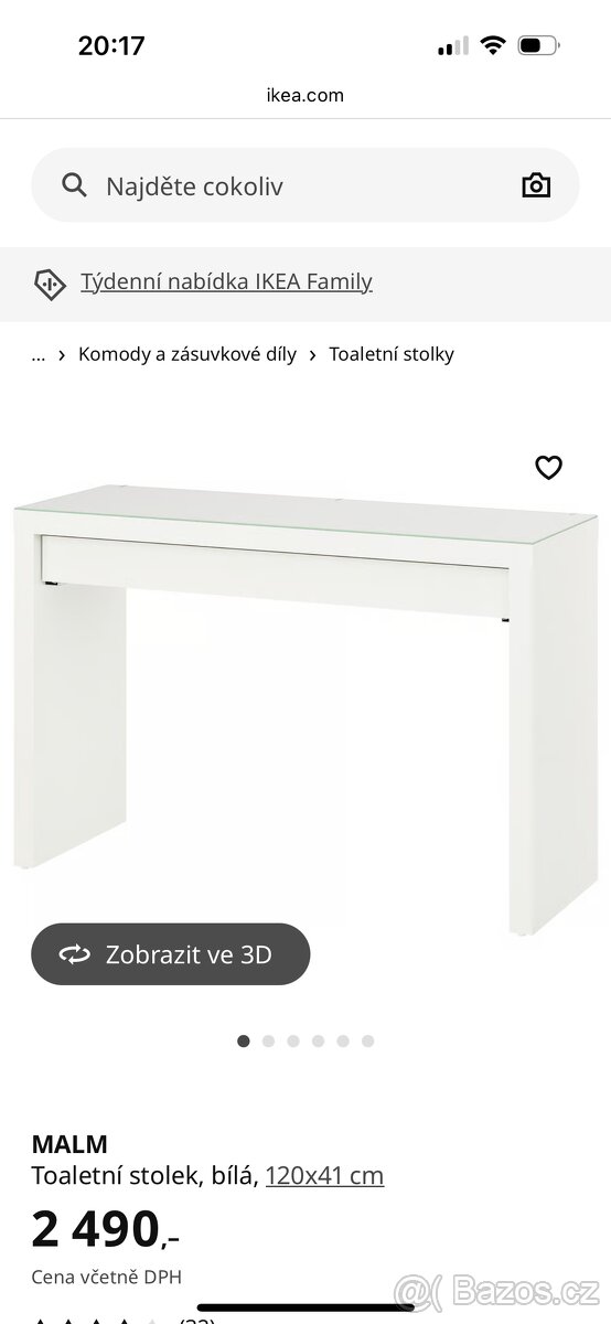 Toaletní stolek malm - 4