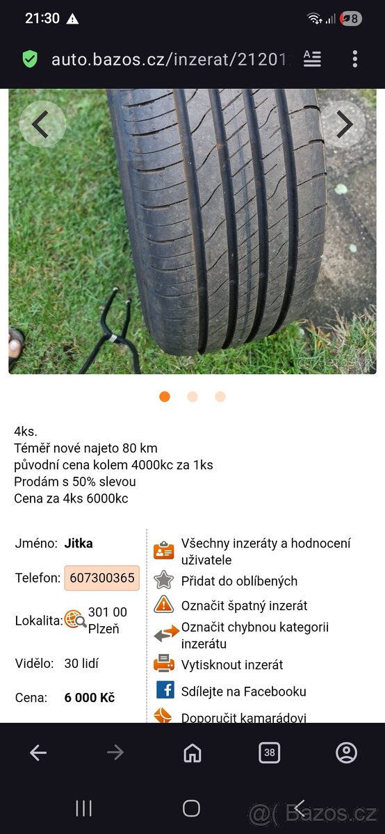 Pneumatika letní 215/60 R17 4ks - 4