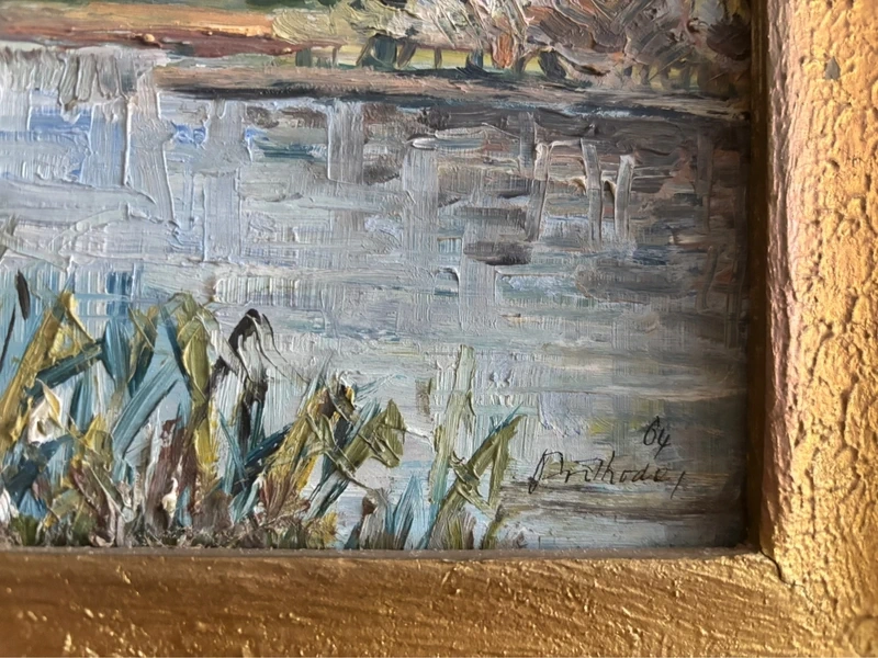 Obraz Stanislav Příhoda, Sázava 1964, olej 35x46 - 4