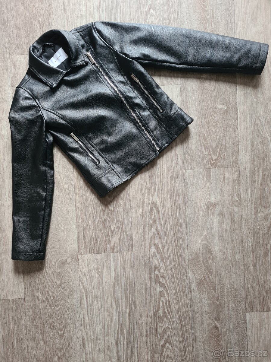 Dětská koženková bunda - křivák, vel. 134 - 4