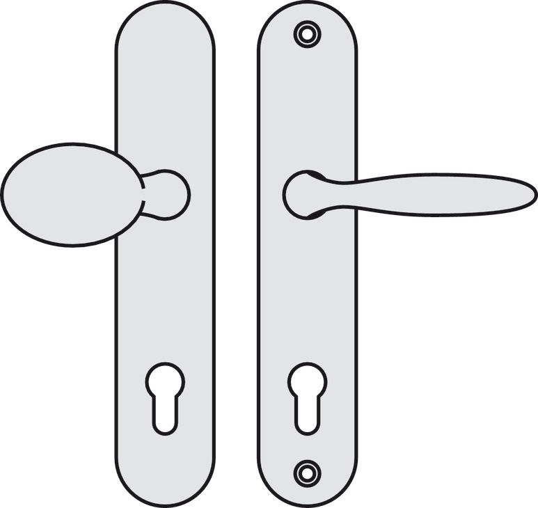 Bezpečnostní kování HOPPE klika/koule bílá, široký štítek - 4