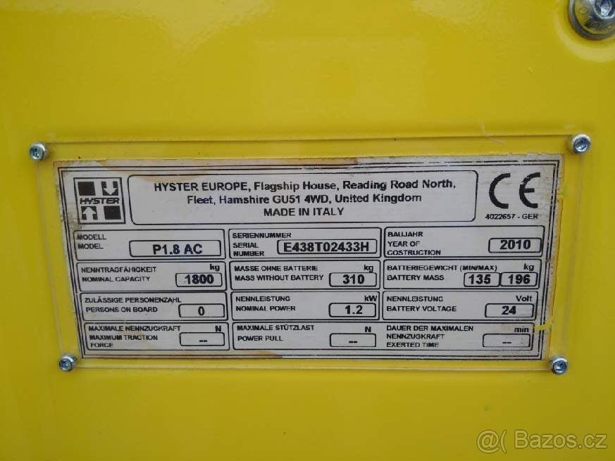 Hyster P1,8 s váhou Ravas r.v.2010 - 4