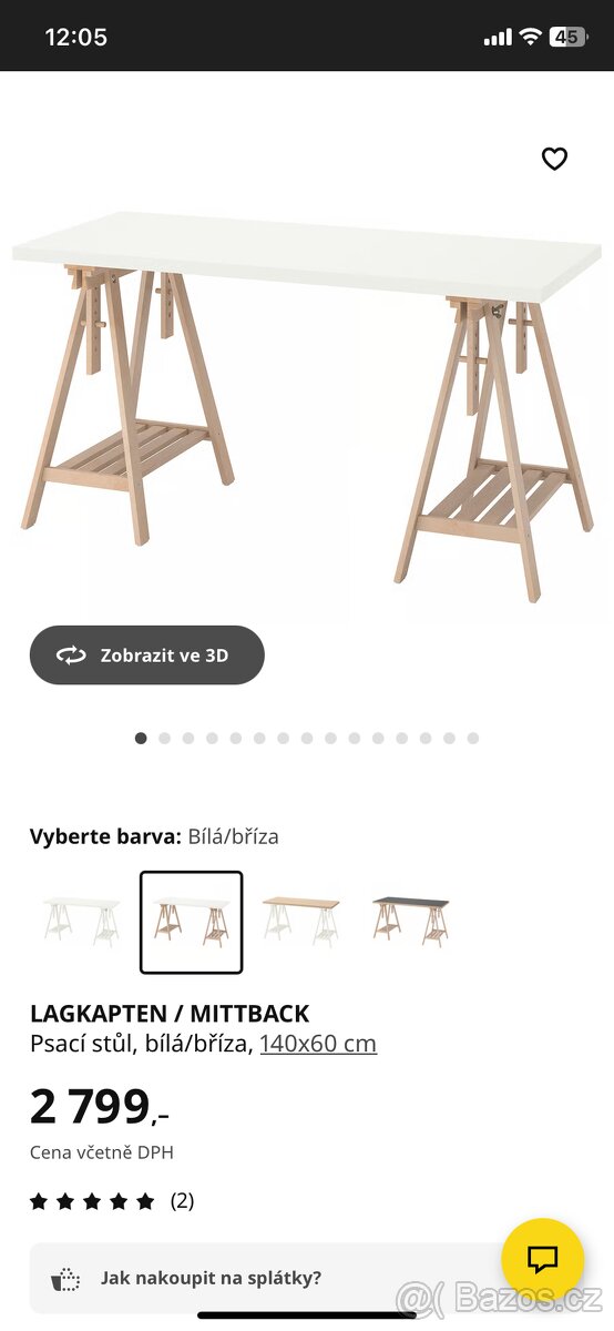 Psací polohovací stůl IKEA- dobrý stav, spěchá - 4