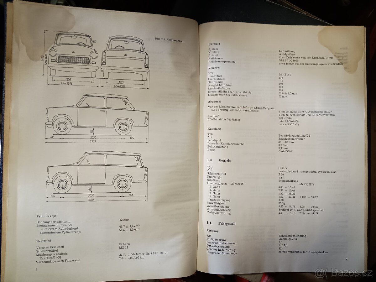 Příručka Trabant 601 v němčině, r. 1976 - 4