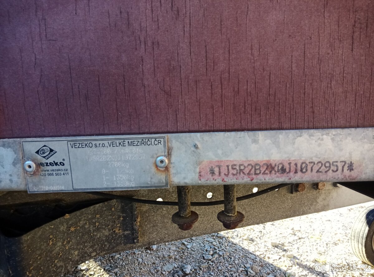 Prodám přívěs VEZEKO R2B2X 2700 kg - 4