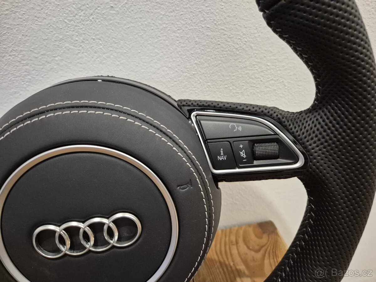 AUDI VOLANT CELO-PERFOROVANY - BIELE PREŠIVANIE - 4