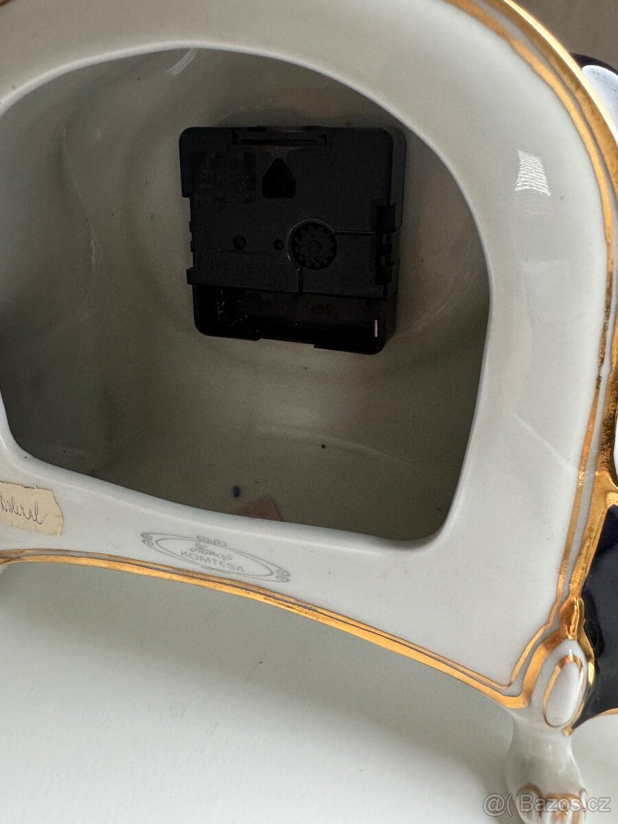 Empírové krbové hodiny Royal Dux - 4