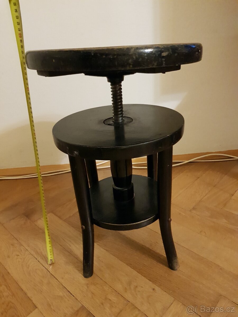 Starožitná točící židle k pianu THONET /č2/ - 4