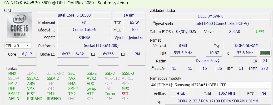Dell 3080 MT , I5-10500 , 8 GB , 256 GB NVME HDD, W11 pro - 4