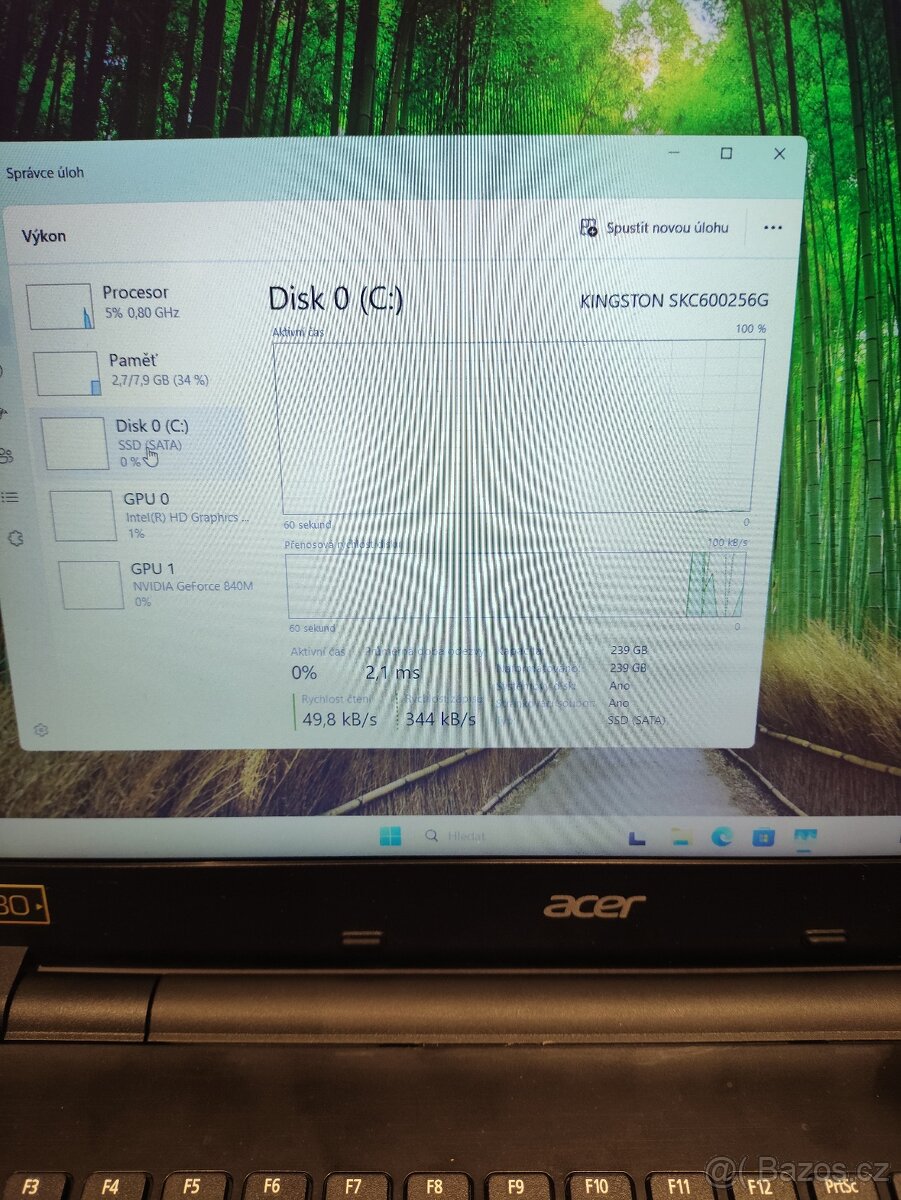 Herní notebook Acer v pěkném stavu volný do smazání - 4