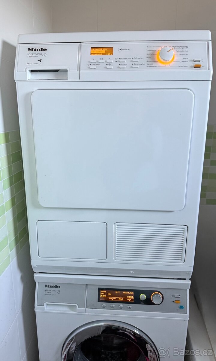 Prodám pračku a sušičku Miele W3985/T8967WP-věž - 4