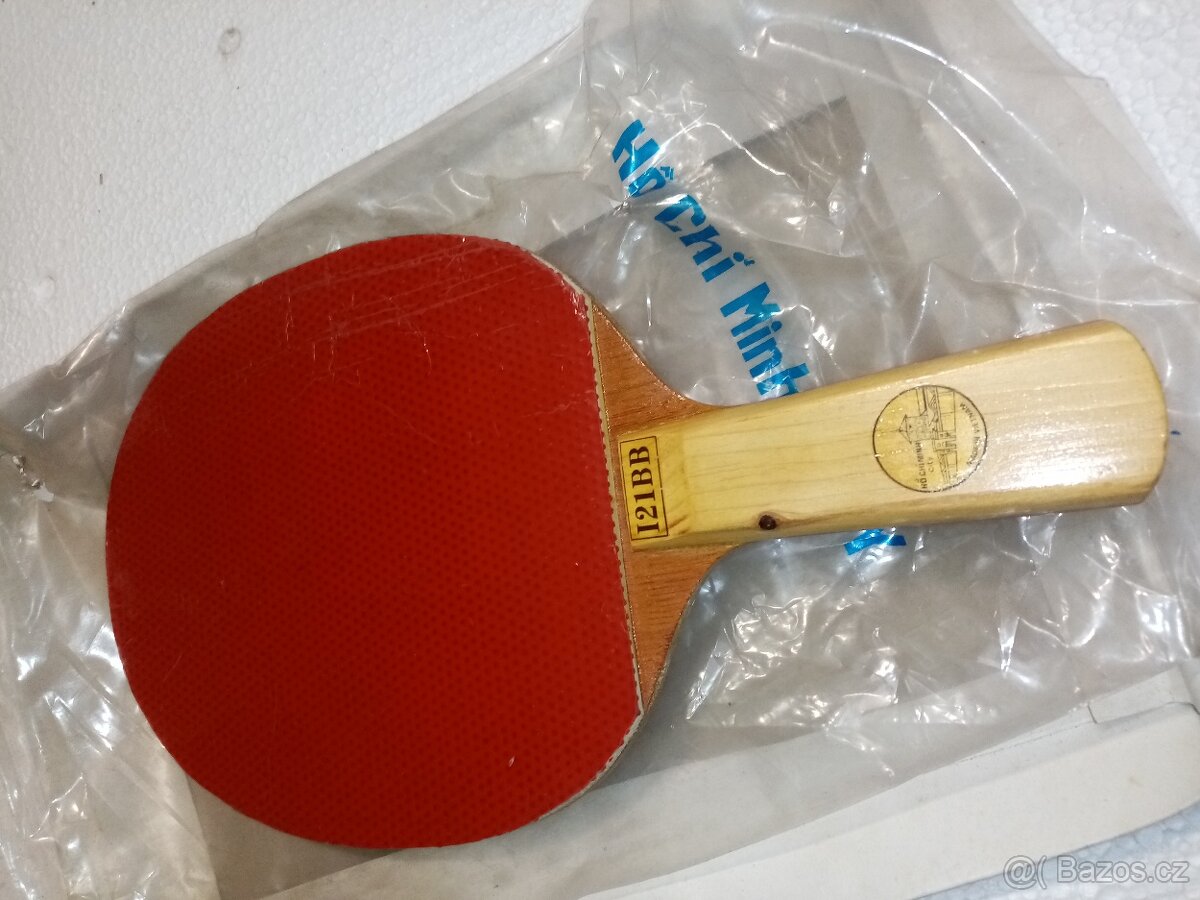 Retro ping pong pálka nepoužitá a míčky - 4