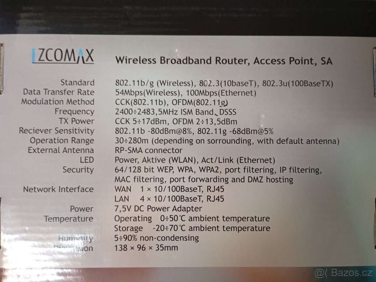 wifi router Zcomax WA-2204A-TX - 4