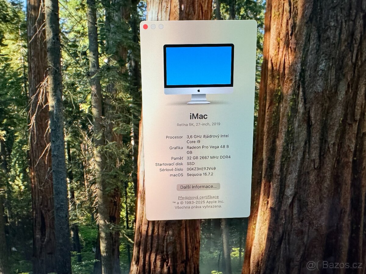 CTO Apple iMac 27" i9 3,6GHz 8jádro, Radeon Pro Vega 48 - 4