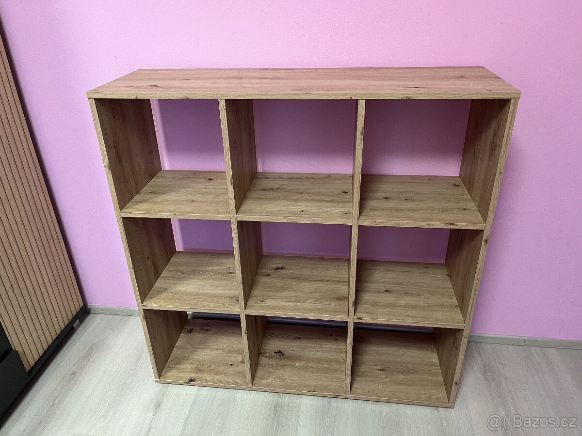 Nový policový regál s 9 přihrádkami (dub artisan) - 4