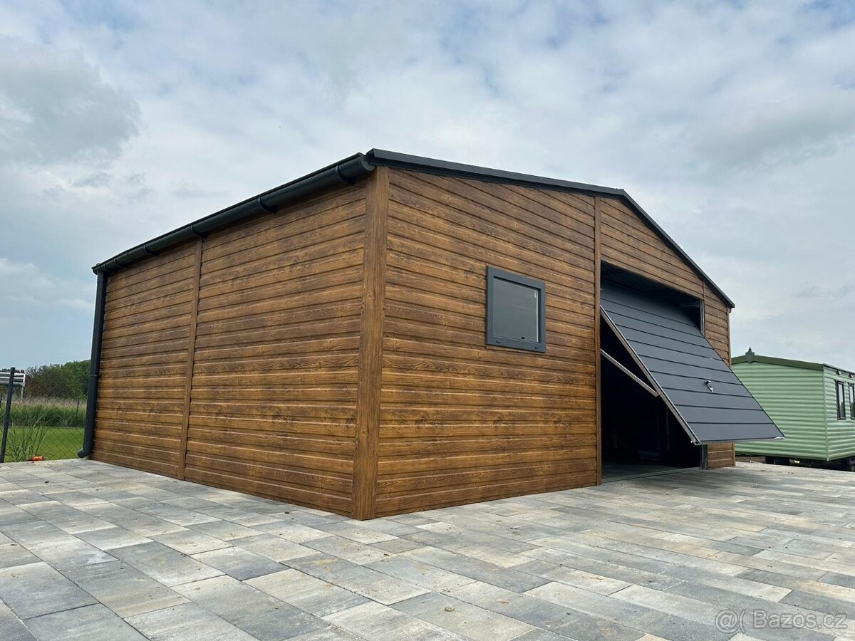 Plechová garáž 7x5m. - 4