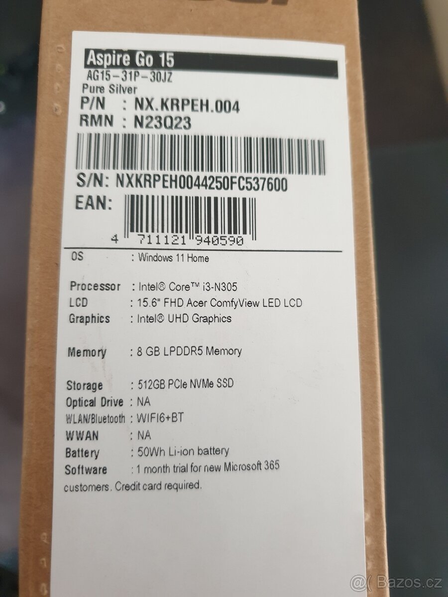 notebook Acer Go 15, AG15-31P-30JZ - 4