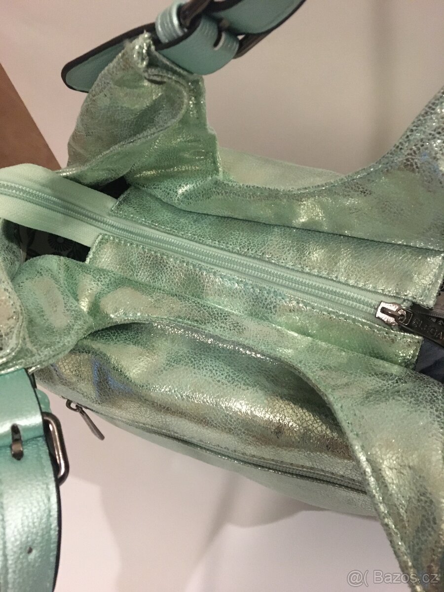 Kabelka nová zelená Metallic - 4