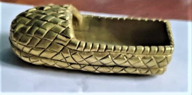 stará mosazná bota - těžítko 0,5kg - 4