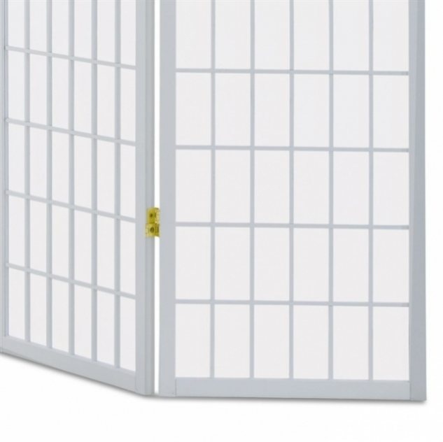 3 dílný paravan bílý z dřeva - 4