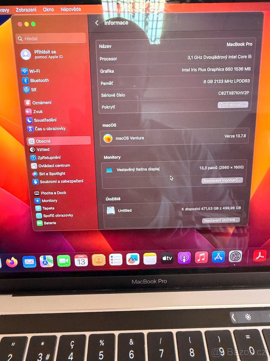 Macbook Pro 2017 s touch barem. I5/8GB/500GB - 4
