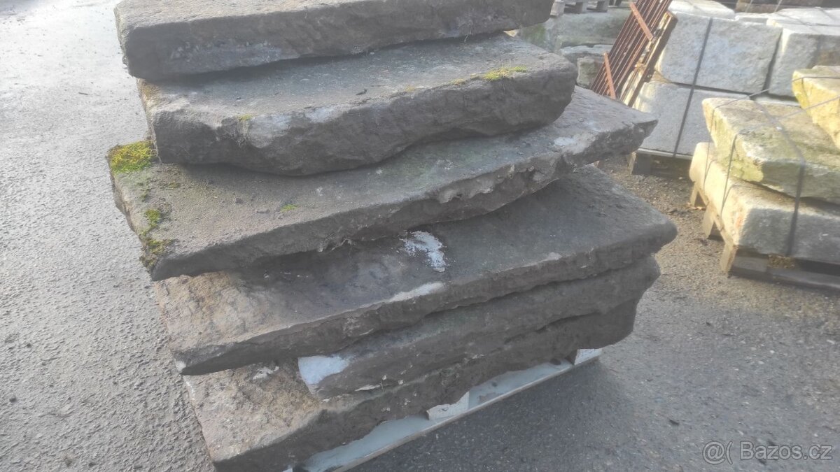 Stará kamenná dlažba, pískovcová dlažba, zápražáky, 40 m2 - 4
