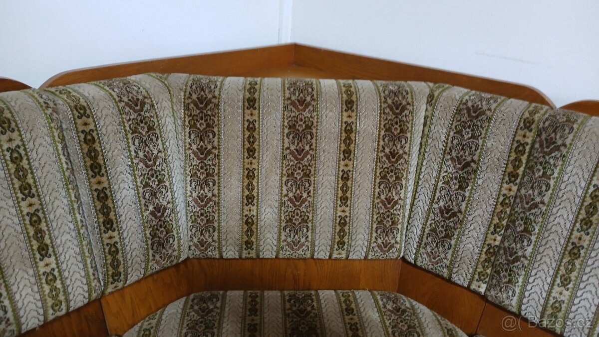 Masivní rustikální rohová lavice+2xžidle+rozkl.stůl - 4