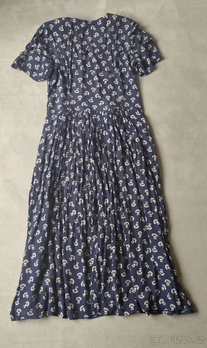 Letní šaty dlouhé kytičkované s rukávkem - 4